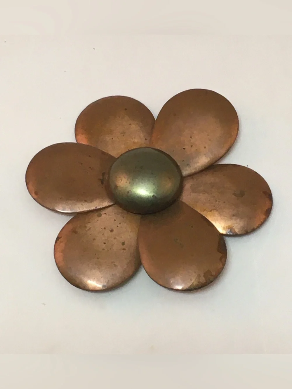 Vintage Metal Flower Brooch Pin